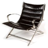 chrome and leather chair