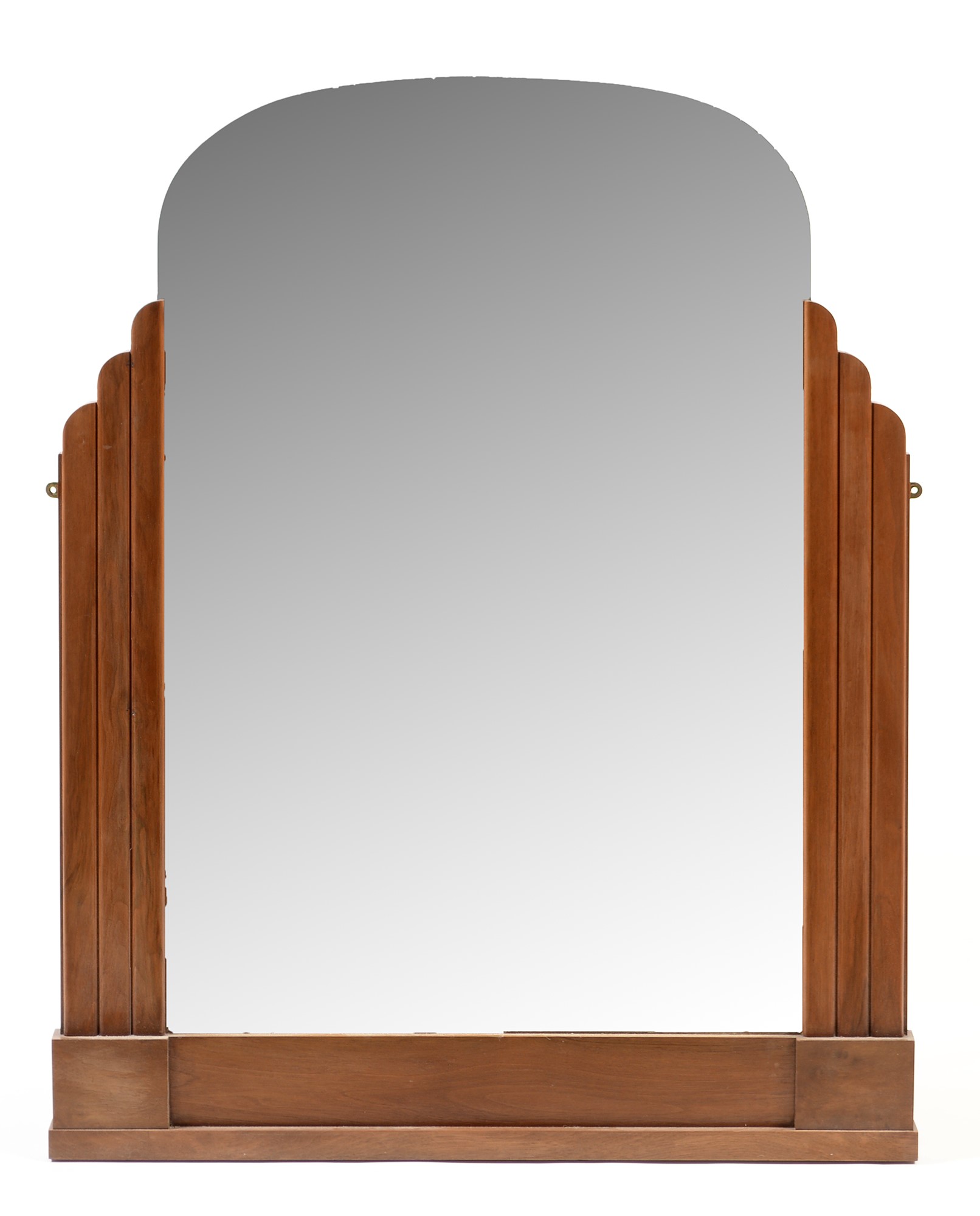 Art Deco teak framed overmantel mirror