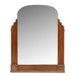 Art Deco teak framed overmantel mirror