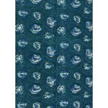 Fabric: Blue and green swirls