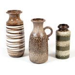 Three West German pottery vases