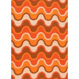 Orange and Brown swirl fabric