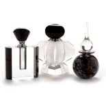 Three glass scent bottles