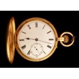 18k gold hunter pocket watch