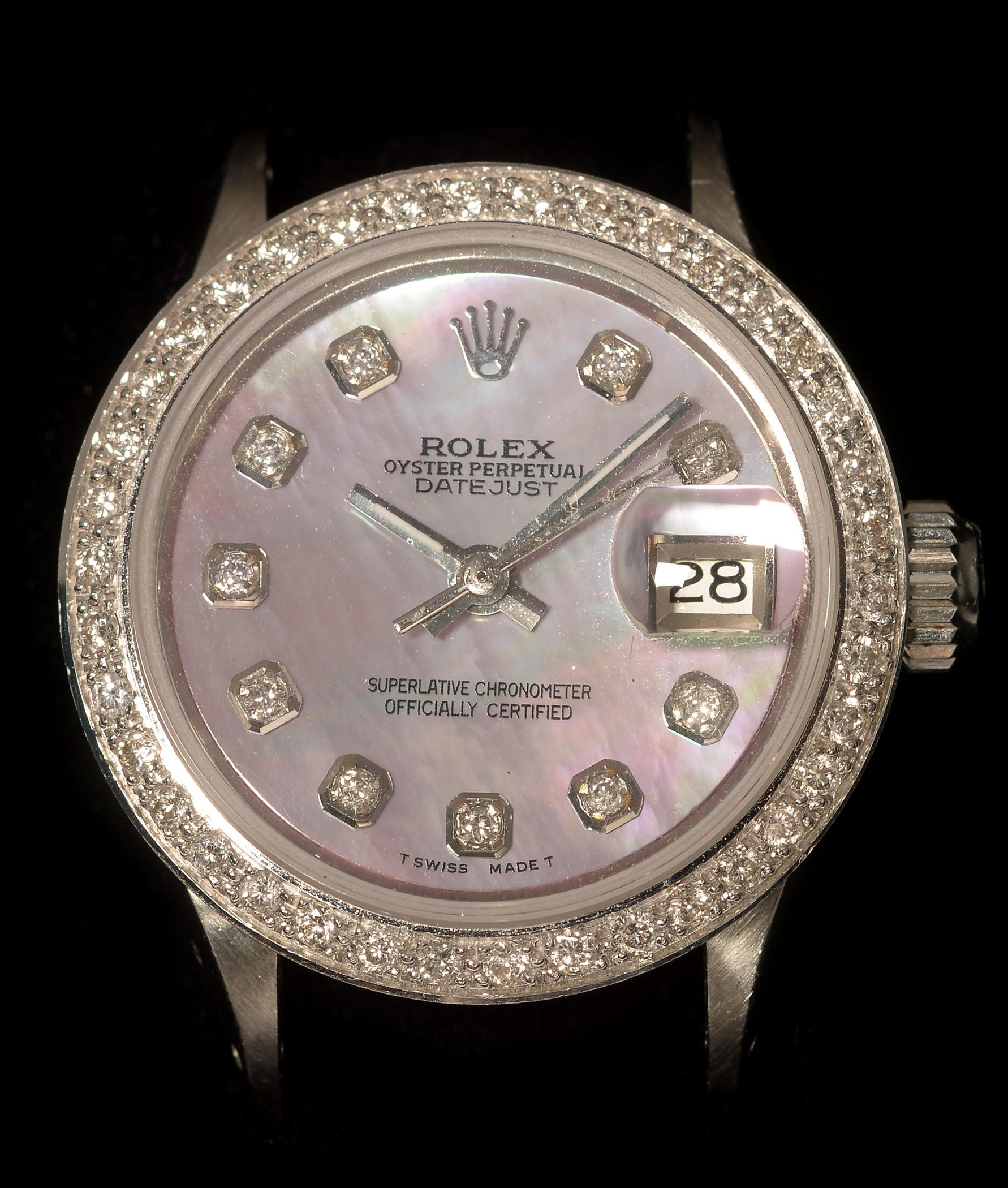 Rolex ladies datejust diamond watch