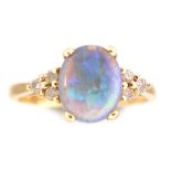 Opal and diamond ring