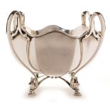 Art Nouveau silver four handled bowl