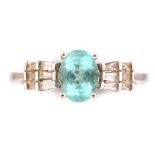 Apatite and diamond ring