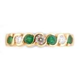 Emerald and diamond ring