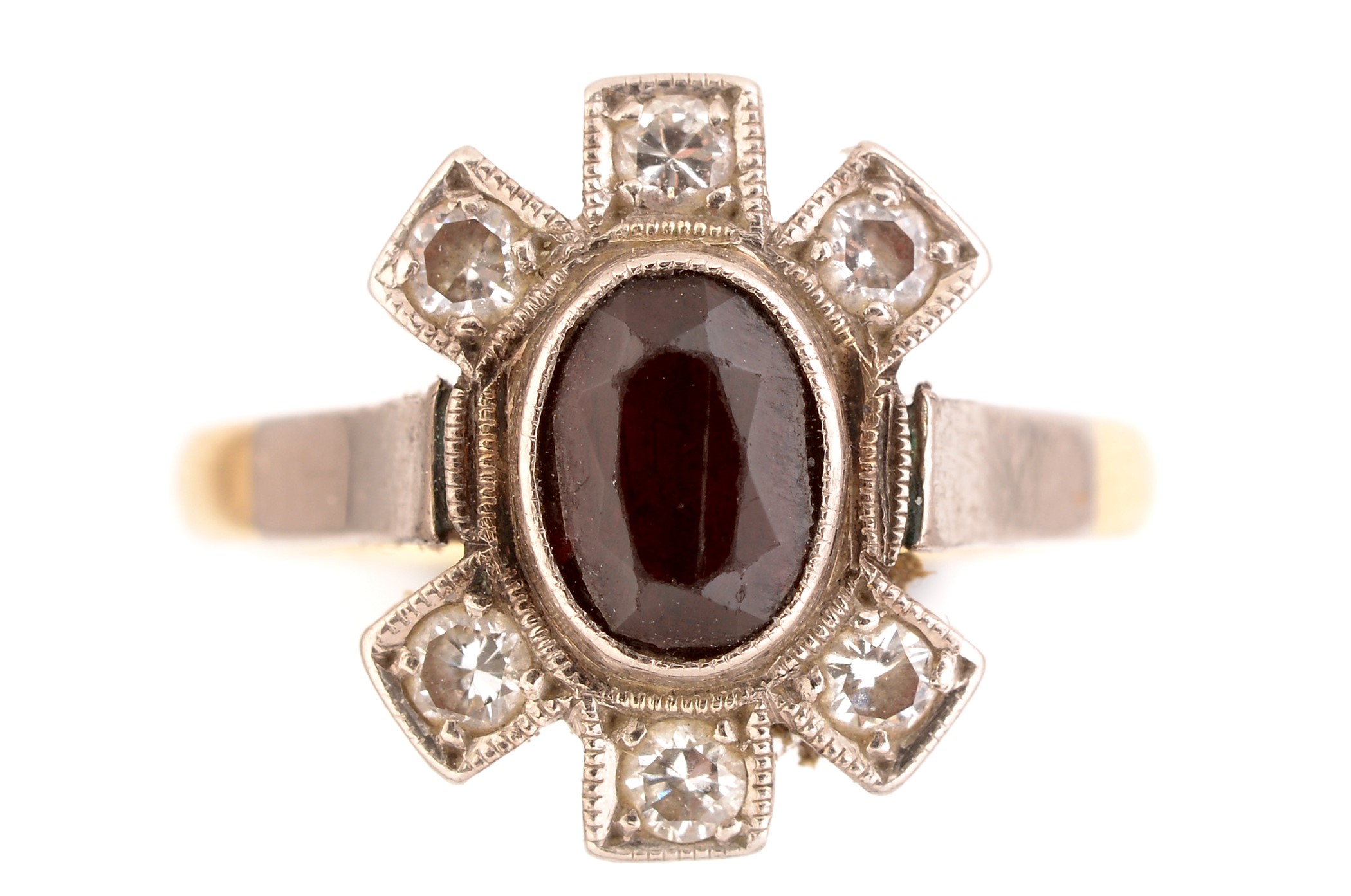 Garnet and diamond ring