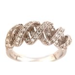 Diamond set helix pattern ring