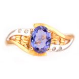 Tanzanite and diamond ring