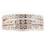 Tripple row diamond ring