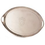 19th Century silver-plated oval tray