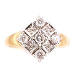 Diamond plaque dress ring