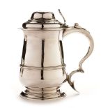 A George II silver covered tankard by William Shaw & William Priest