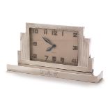 Art Deco silver mantel clock