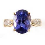 Tanzanite and diamond ring