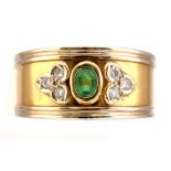 Emerald and diamond ring