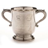 A George V silver two handled loving cup trophy