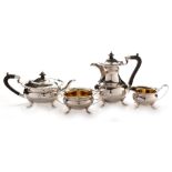 A George V four-piece silver tea service