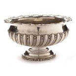 George V silver punch bowl