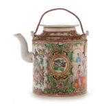 Canton teapot and basket