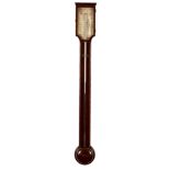 George III mahogany stick barometer by Dominick Manticha