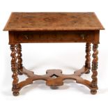 19th Century walnut and oyster veneered side table