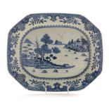 Chinese blue and white meat plate Qianlong