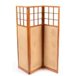 Edwardian satin birch dressing screen