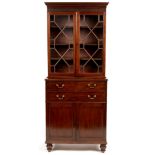 Late George III mahogany secretaire bookcase