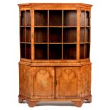 19th Century walnut Dutch style china cabinet