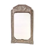 Silvered Art Nouveau wall mirror