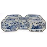 Five Qianlong export blue and white dishes
