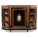 Victorian walnut and ebonised credenza