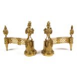 Late 19th / early 20th Century brass andirons