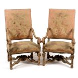 A pair of Louis XIV style armchairs