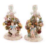 Pair Meissen candlesticks