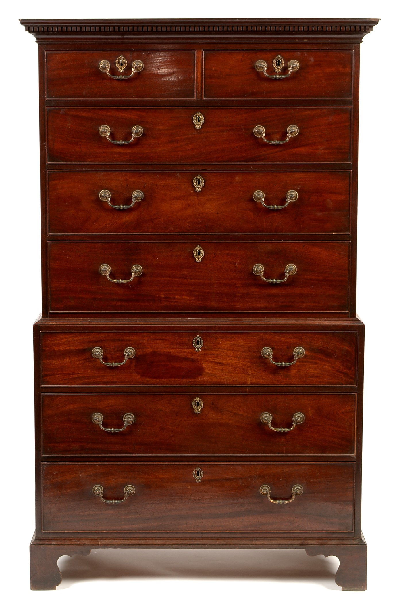 19th Century mahogany chest on chest