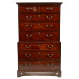 19th Century mahogany chest on chest