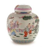 Chinese famille rose ginger jar and cover,