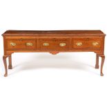 George III oak and mahogany baned dresser