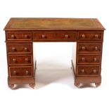 Late Victorian / early Edwardian pedestal desk