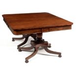 William IV mahogany pedestal dining table