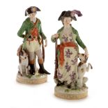 Pair Meissen figures Hunter and Huntress