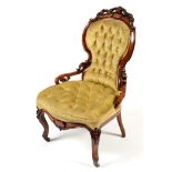 Victorian walnut nursing chair