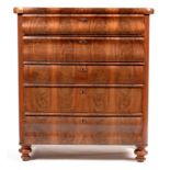 Biedermeier mahogany chest of drawers
