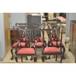 Eight Georgian style dining chairs