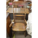Ash and elm high back Windsor chair
